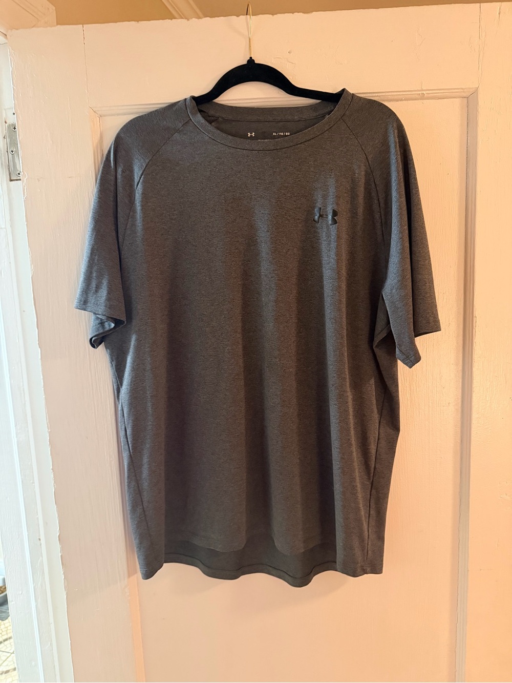 🩶💪 Under Armour Tech Tee | Heather Gray Performance Shirt | XL Tall
